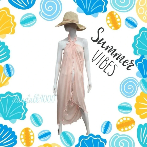 boutique Accessories - Quagga Greenleaf Floppy Beach Hat w/Matching Swimsuit Sarong Sunset OS